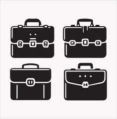 Download Office Bag Vector Silhouette - Ideal for Business and Professional on a white background