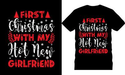 Fototapeta premium Unique christmas t-shirt design, New Merry christmas day, typography, celebration, handdrawn unique christmas t-shirt, illustration vector EPS