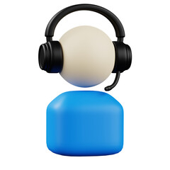 man with headphones 3d icon