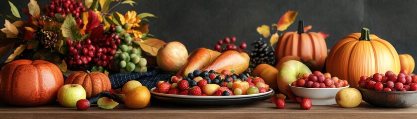 Festive Fall Gathering Decor with Fresh Produce