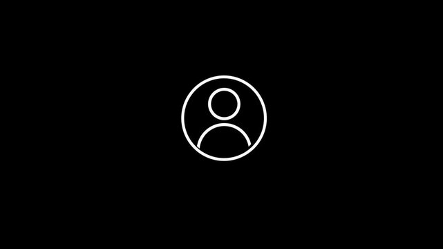 User profile line icon inside circle, user information, line icon video animation.