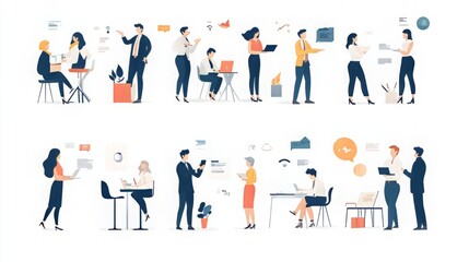 Engaging Illustrations of Business Teams and Office Collaborations