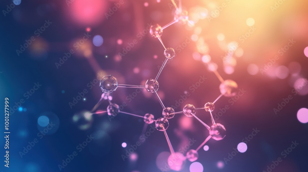Aufkleber An abstract background features molecular structures, illustrating the intricate design of chemistry and the beauty of science