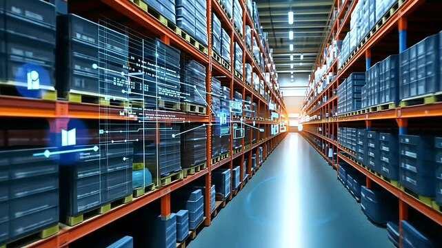 A section of the warehouse dedicated to hazardous materials storage, with proper safety protocols and specialized equipment in place