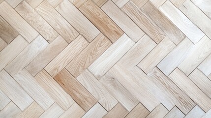 Elegant pastel oak parquet flooring in a soft, gentle color palette, arranged in a classic pattern to create a light, spacious feel.