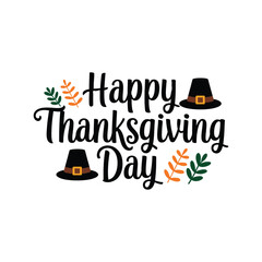 Happy Thanksgiving day typography vector design with white background