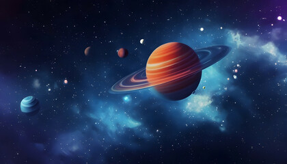 Fototapeta premium Space Themed Background With Starry Objects