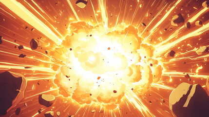 Boom comic background with lightning and explosion cartoon effects. cartoons. Illustrations
