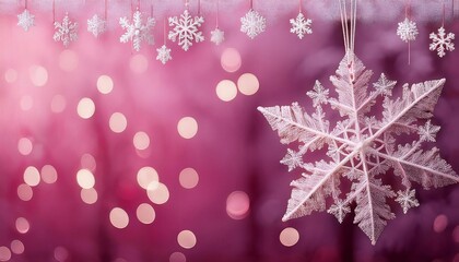 snowflakes of different sizes bokeh background with space for text, christmas and new year advertising concept