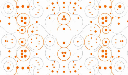 Abstract wallpaper with a white background with metallic orange circles