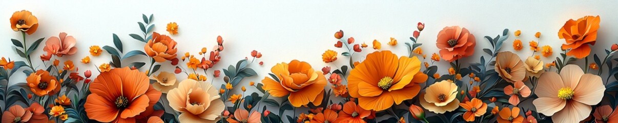 Obraz premium Vibrantly arranged marigold flowers with lush green leaves symbolize the Day of the Dead, perfect for decorations, invitations, or event promotions.