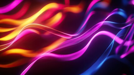 Abstract neon wave background in vibrant colors, perfect for design projects, digital art, and creative expressions.