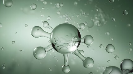 Abstract Water Droplets Molecular Structure Concept