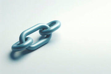 Obraz premium Metal chain link on a light background. Space for text.