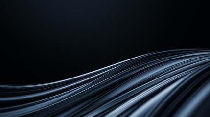 Obraz premium Smooth Metallic Waves in Dark Abstract Design 