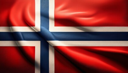 Fototapeta premium Norway national flag waving emblem
