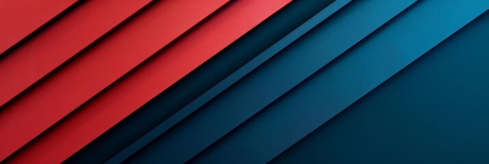 Obraz premium Abstract geometric background with red and blue stripes.