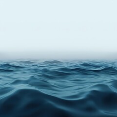 Naklejka premium Ocean waves, foggy horizon, drifting mist, 3D illustration