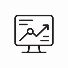 statistic file on pc monitor icon sign vector