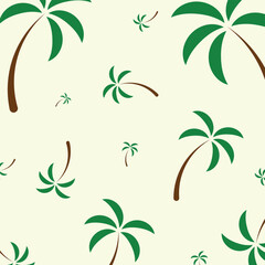 Palm coconut tree seamless pattern for use as wrapping paper gift or wallpaper and printing, world coconut day theme