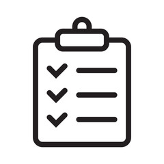 Clipboard icon isolated on background. Checklist sign symbol for web site and app design.