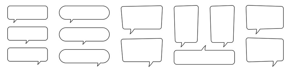 Collection of line speech bubble, speech balloon, chat bubble.