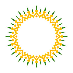 Yellow Marigold floral mandala border for dussehra, diwali, indian holidays and wedding border background © VectorsDays