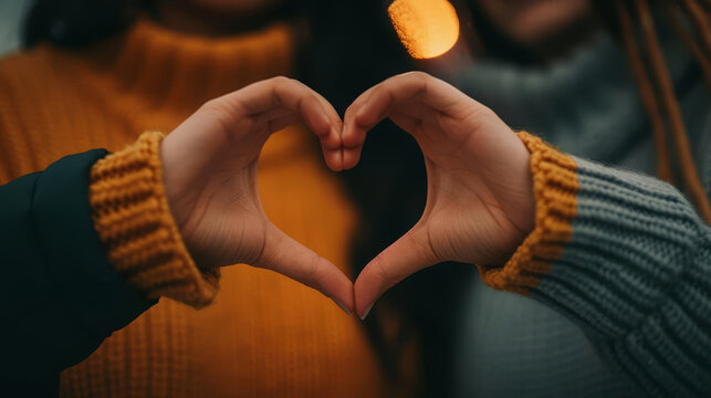 Two hands forming a heart shape, symbolizing love and friendship.