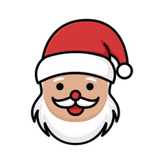 cute cartoon design of santa claus face with santa claus hat 