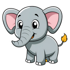 Obraz premium vector illustration of cute cartoon elephant waving hand