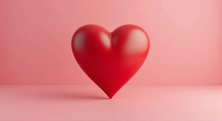 red heart on a pink background