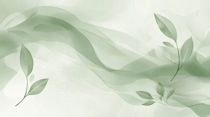 Gentle green illustration background with smooth organic lines and leaf motifs, representing sustainability and an eco-conscious lifestyle in a subtle way