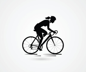 Women Cycle logo design illustration