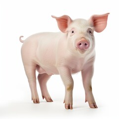 Little pig on white background