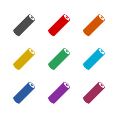 Battery icon isolated on white background. Set icons colorful