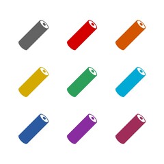 Battery icon isolated on white background. Set icons colorful