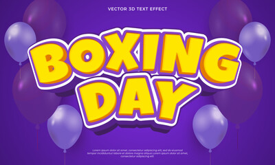 Boxing day sale special offer with 3d style effect on purple background