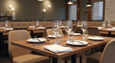 table setting at restaurant