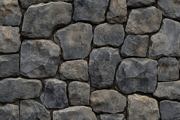 Fototapeta premium Dark gray stone wall background with an aged texture