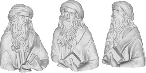 Vector sketch illustration silhouette design statue philosopher thinker roman greek classic vintage ethnic europe