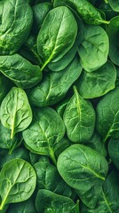Fototapeta premium Fresh green spinach leaves, natural background