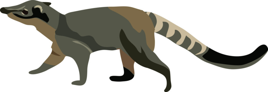 tejon animal which is translated as badger. walking on a ground. illustrated in cartoonish style