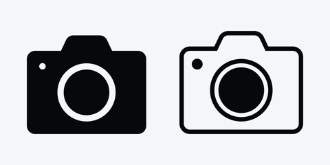 Camera Icon. Camera line Symbol. Camera Icon Silhouette. Photography Camera Symbol Outline Icon.