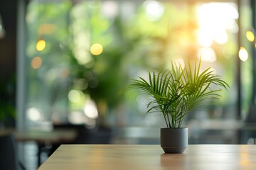 Modern Office with Green Plants and Natural Light