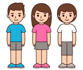 Cute cartoon boy, girl and gender neutral kid