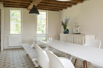 modern luxury dining room interior, 3d render