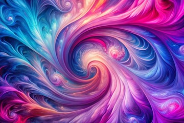 Obraz premium Vibrant, swirling patterns of pink, purple, and blue hues dance across a mesmerizing, abstract background, evoking a