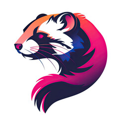 Beautiful Ferret Logo, Rodent Design for Your Corporate and Business Graphic Resource or Creative Project, Ai Generative
