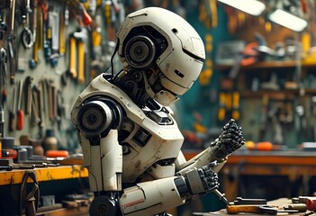 Fototapeta premium robot school