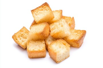 Croutons on solid white background, single object